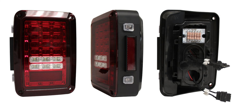 Tail Light Assembly 2007-2018 JK Wrangler Features 36 LEDs Red Lenses w/Black Bezels Plug And Play Design RT Off Road
