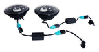 Headlight Conversion Kit 2007-2018 JK Wrangler 2 LED Headlights w/An H4 Connector/2 Canbus Modules/2 H4 To H13 Adapters 40W 12V RT Off Road