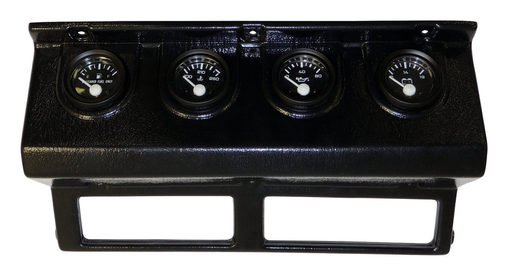 BLACK GAUGE PANEL W/ 4 BLACK-FACED GAUGES & WIRING for 1987-1990 yJ wRANGLER RT Off Road