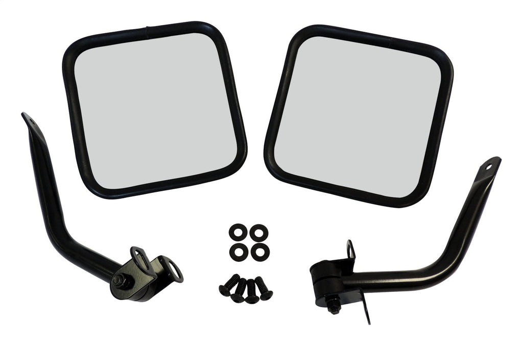 Gloss Black Mirror Kit for 1976-1995 Jeep CJ-5, CJ-7, CJ-8, & YJ Wrangler RT Off Road