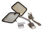 L & R Polished Stainless Steel Mirror Kit for 55-95 Jeep CJs, YJ Wrangler RT Off Road