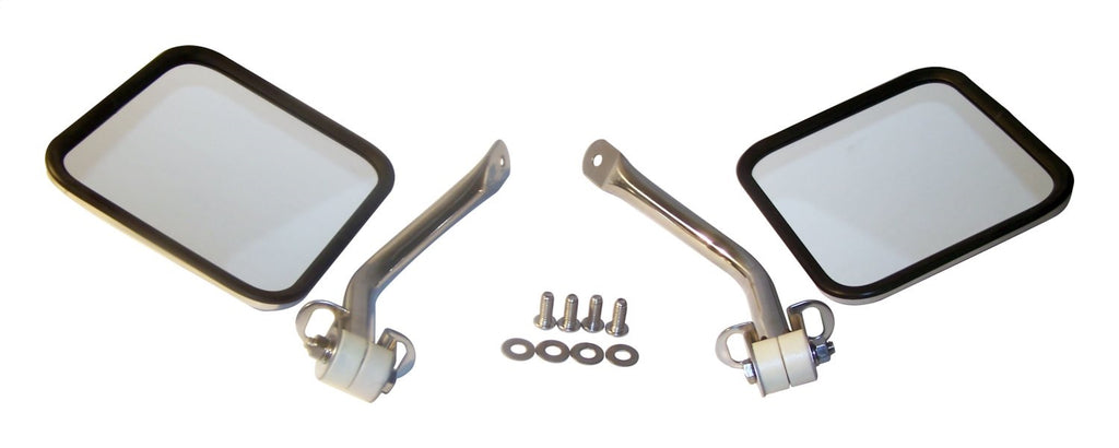 Door Mirror Kit 1997-2006 TJ Wrangler Polished Stainless Steel RT Off Road
