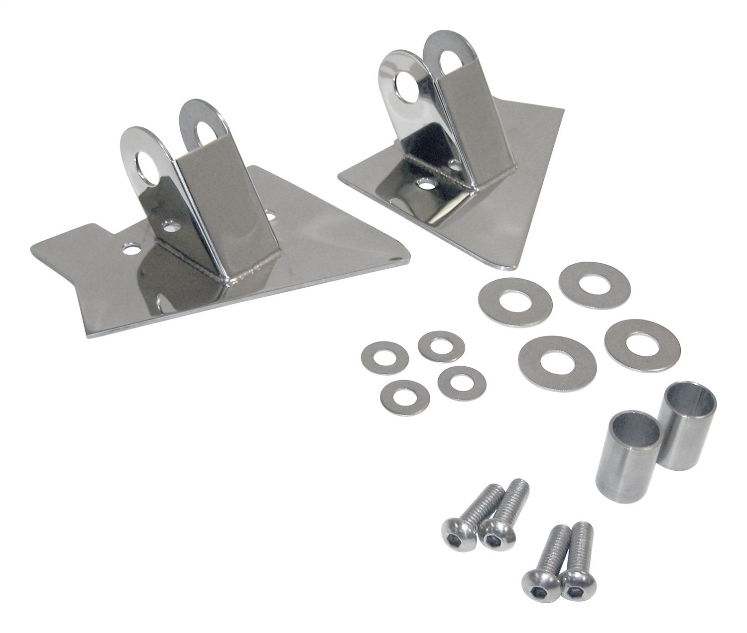 Door Mirror Bracket 1997-2002 TJ Wrangler Incl. 2 Brackets/2 Spacers/2 Washers Stainless Steel RT Off Road
