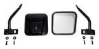 Door Mirror Kit 2007-2018 JK Wrangle 2 Mirror Brackets/2 Mirror Arms/2 Rectangular Mirror Heads Hardware Included Mounts To Side Upper Windshield Hinge RT Off Road