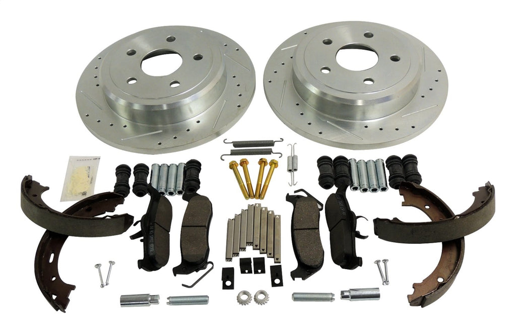 Rear Performance Brake Kit for Jeep WK, XK, Drilled & Slotted Rotors & Hardware RT Off Road