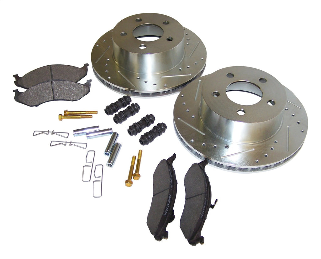 Front Performance Brake Kit for TJ, YJ, XJ, MJ, ZJ, ZG, Drilled & Slotted Rotors RT Off Road