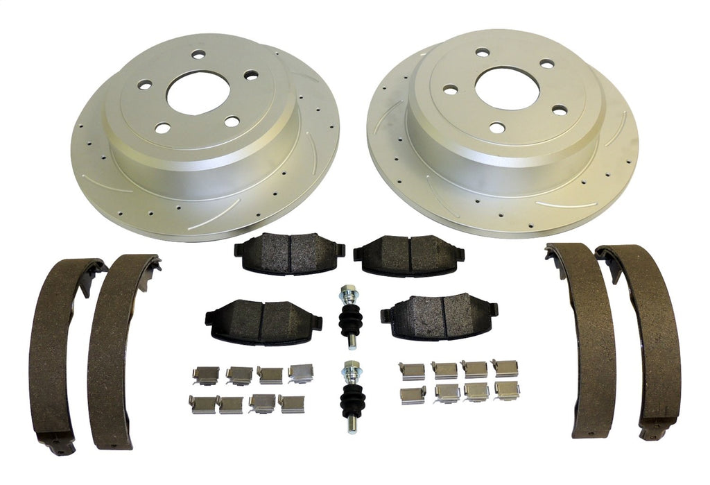 Rear Performance Brake Kit for Jeep 07-18 JK Drilled & Slotted Rotors & Hardware RT Off Road