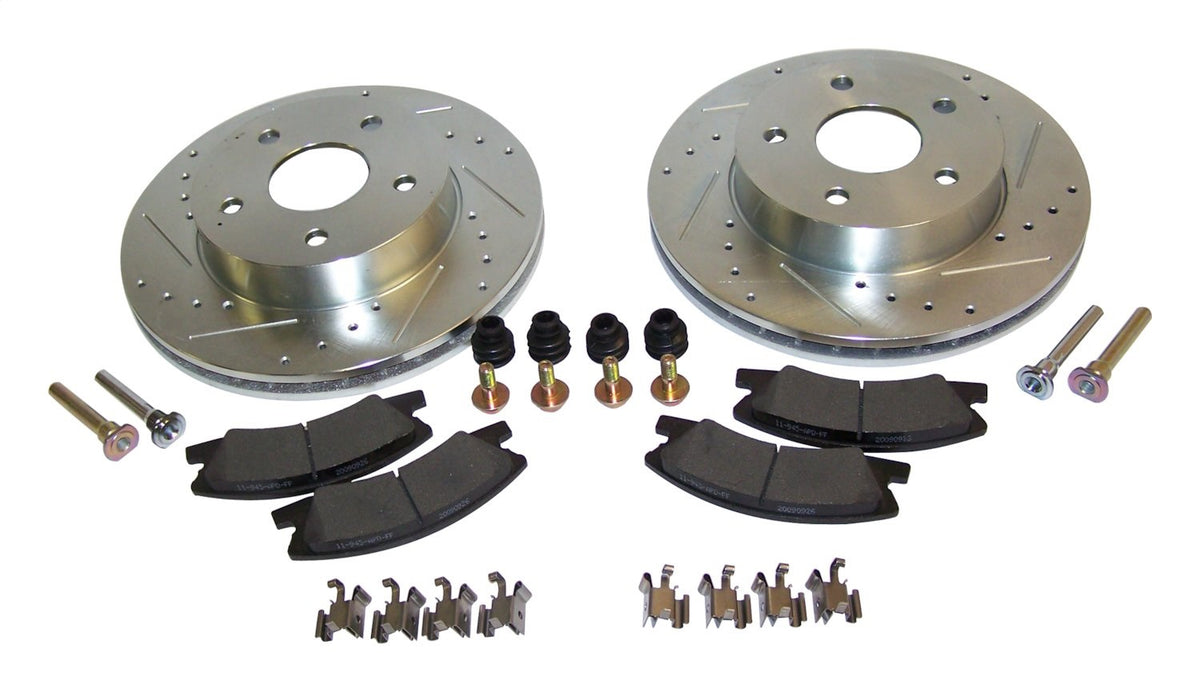Front Performance Brake Kit for2001-2004 WG (Europe) Grand Cherokee Drilled & Slotted Rotors & Hardware RT Off Road
