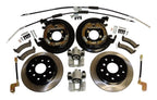 Brake Conversion Kit 1997-2006 TJ Wrangler Slotted Rotors/Pad Set/Calipers/Backing Plates/Parking Brake Shoes/Brake Hoses/Parking Brake Cables/Hardware 5 On 4.5 Inch And 5 On 5.5 in. Dana 35 RT Off Road