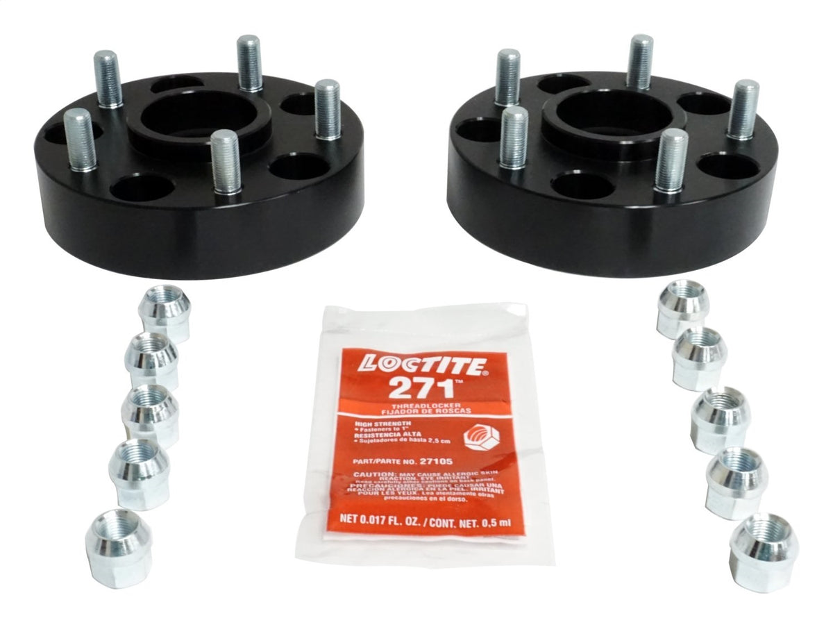 Wheel Spacer 2007-2018 JK Wrangler 2 Wheel Spacers And 10 Nuts 1-1/2 Inch Thick 5 On 5 Inch Bolt Pattern Black Anodized RT Off Road