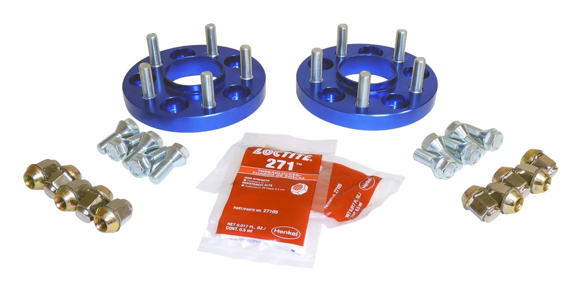 .75 inch Wide Blue Wheel Spacer Set for Jeep 15-18 BU Renegade, 14-18 KL Cherokee RT Off Road