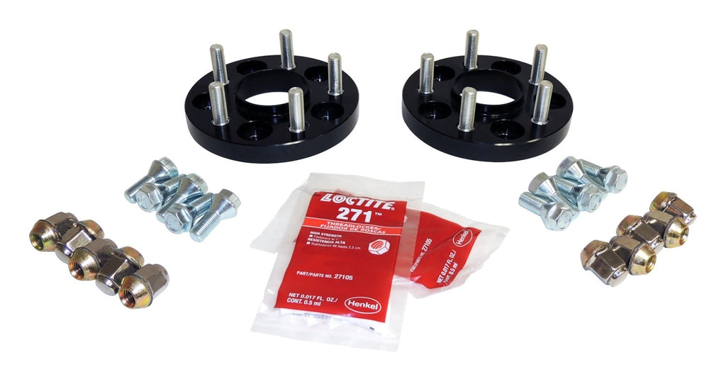.75 inch Wide Black Wheel Spacer Set for Jeep 15-18 BU Renegade, 14-18 KL Cherokee RT Off Road
