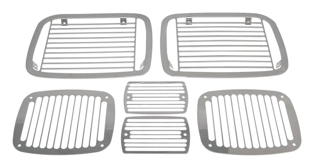 Headlight / Tail Light Guard Set 1987-1995 YJ Wrangler Billet Stainless Steel RT Off Road