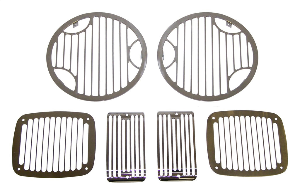 Headlight / Tail Light Guard Set 1997-2006 TJ Wrangler Headlamp/Tail Lamp/Turn Signal Guards Billet Stainless Steel RT Off Road