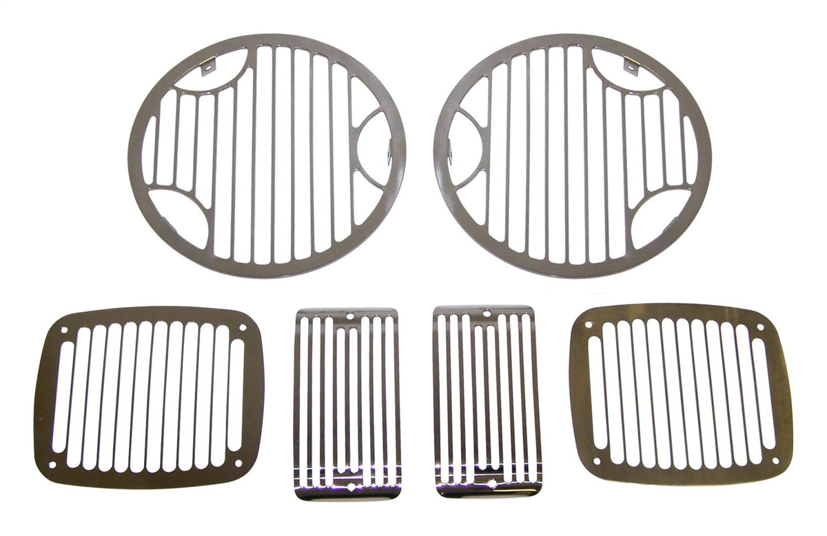 Headlight / Tail Light Guard Set 1997-2006 TJ Wrangler Headlamp/Tail Lamp/Turn Signal Guards Billet Stainless Steel RT Off Road