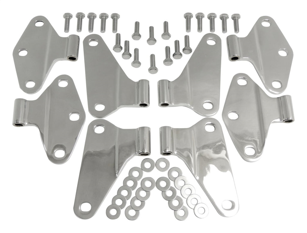 Polished Stainless Steel Hood Hinge Set (Body Side Only) for JK Wrangler w/ 4Dr RT Off Road