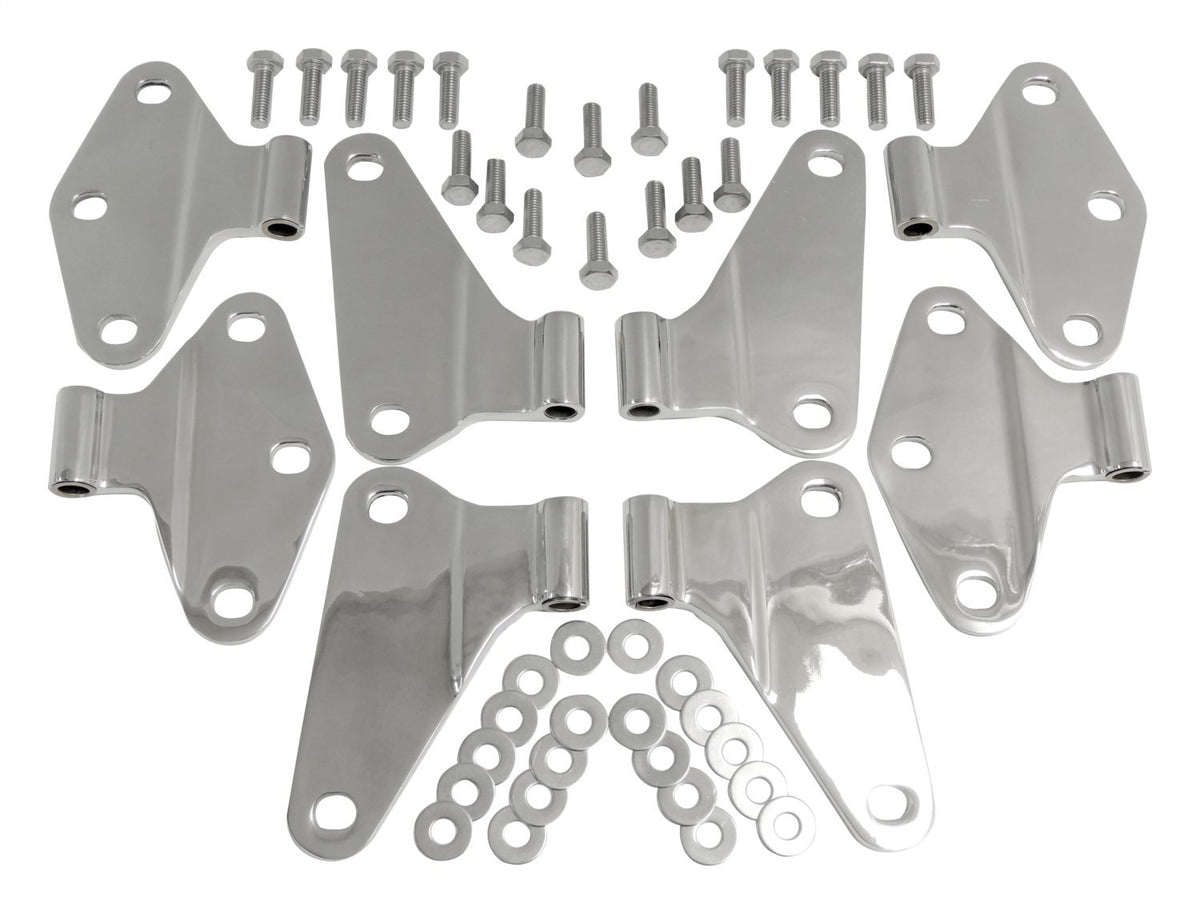 Polished Stainless Steel Hood Hinge Set (Body Side Only) for JK Wrangler w/ 4Dr RT Off Road
