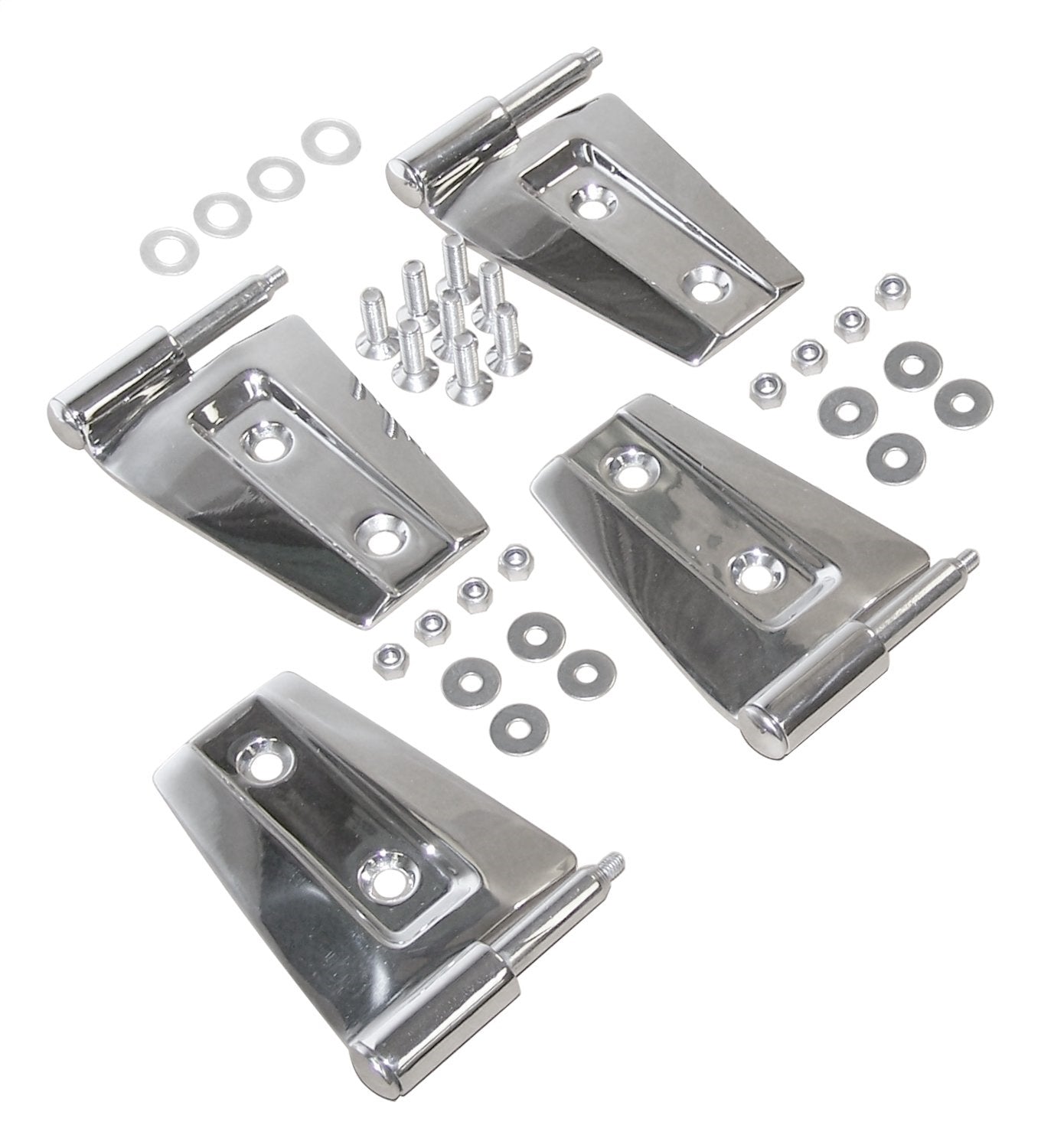 Includes 4 (Body Side) Stainless Steel Door Hinge Kit For 2-Door JK Wrangler RT Off Road
