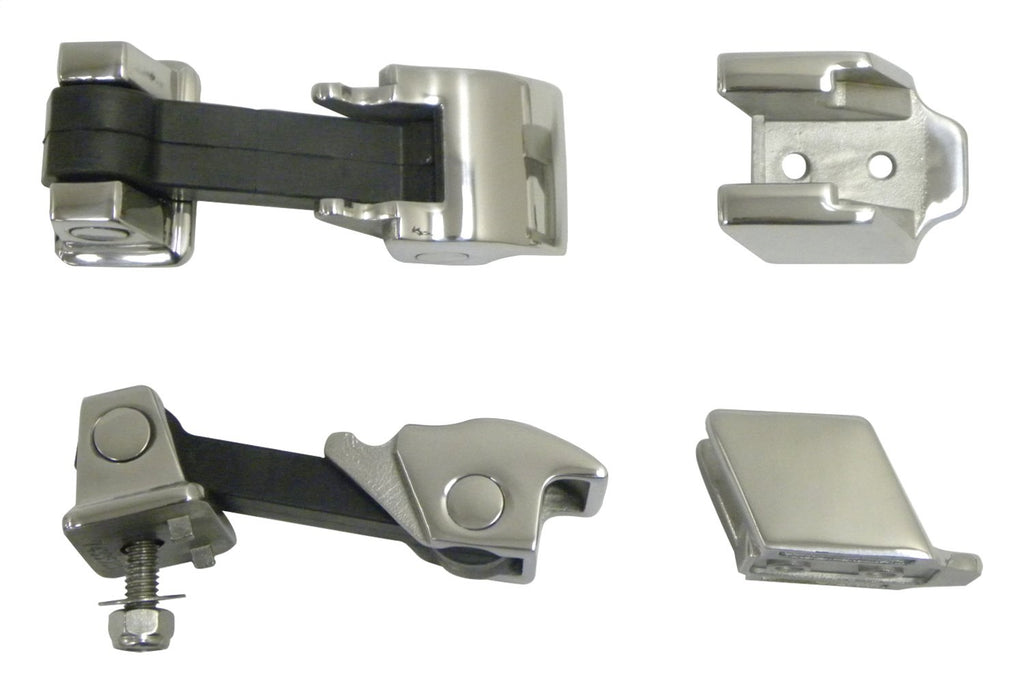 Left & Right Stainless Steel Hood Catch Kit Jeep 2007-2018 JK Wrangler RT Off Road
