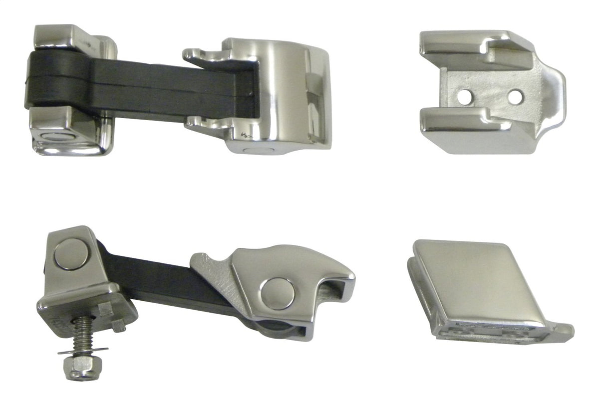 Left & Right Stainless Steel Hood Catch Kit Jeep 2007-2018 JK Wrangler RT Off Road