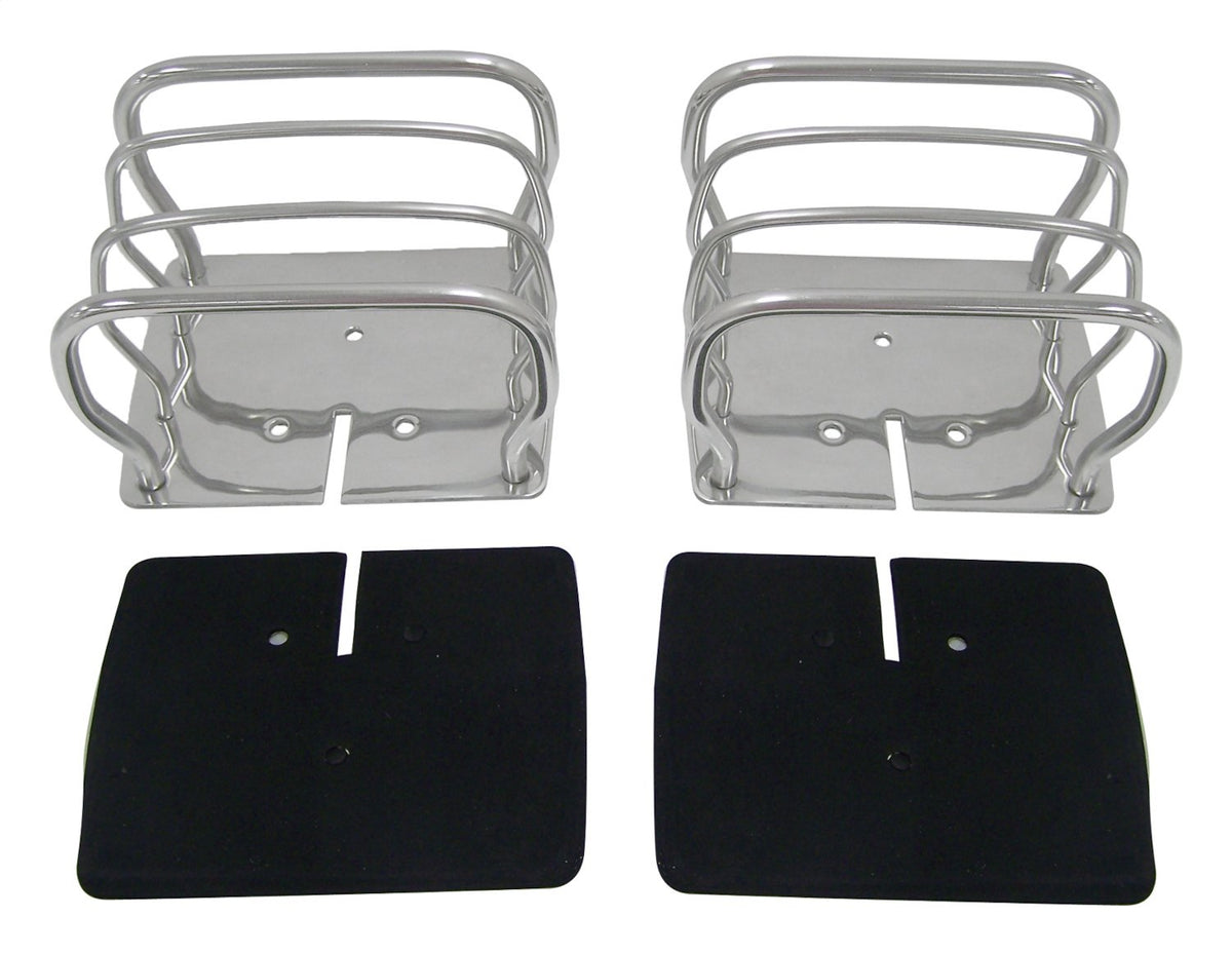 L,R Stainless Steel Euro Tail Lamp Guards for 76-86 CJ-7, CJ-8, YJ, TJ Wrnglrs RT Off Road