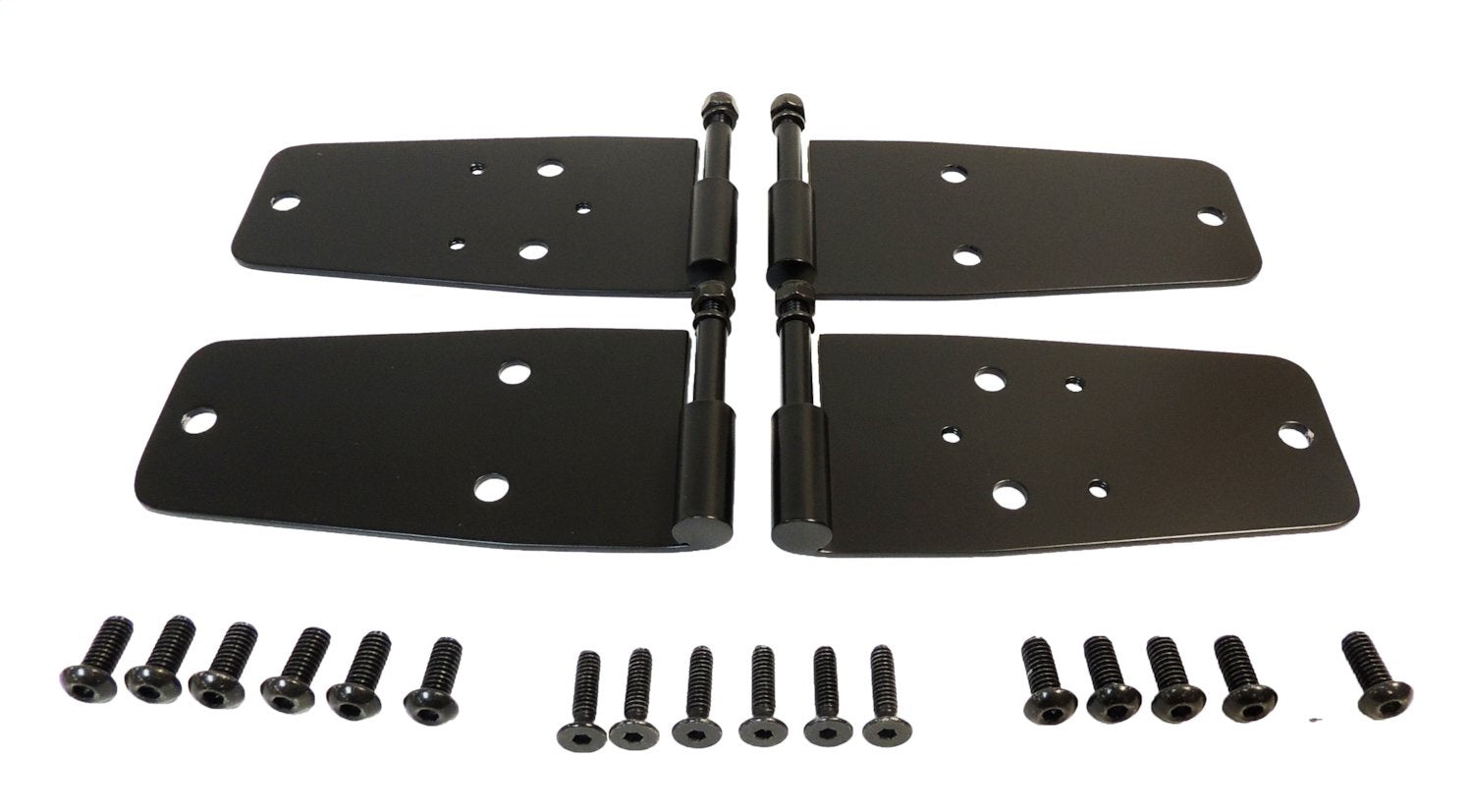 Black Stainless Steel Door Hinge Set for Select Jeep CJ-7, CJ-8, YJ Wrangler RT Off Road