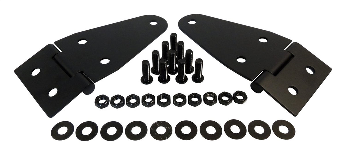 Hood Hinge 1987-1995 YJ Wrangler Incl. 2 Hinges Hardware Matte Black Powder Coated Stainless Steel RT Off Road