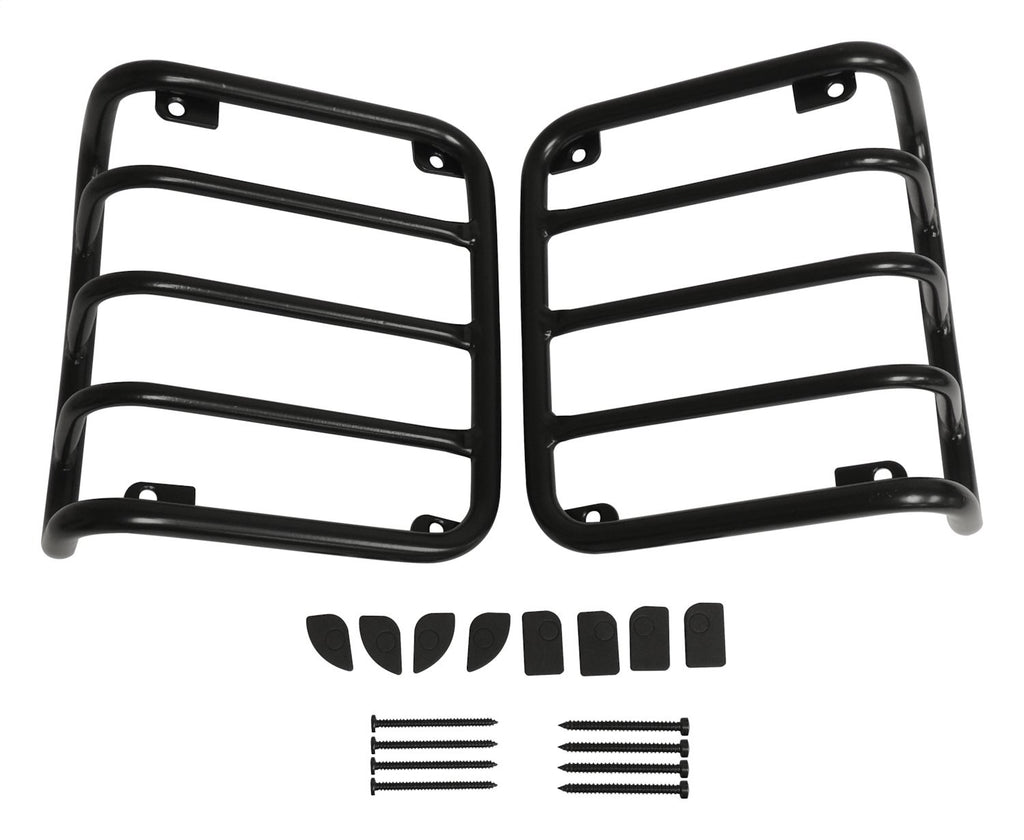 Tail Light Guard 2007-2018 JK Wrangler Black Powder Coated Stainless Steel w/2 Guards And Hardware RT Off Road
