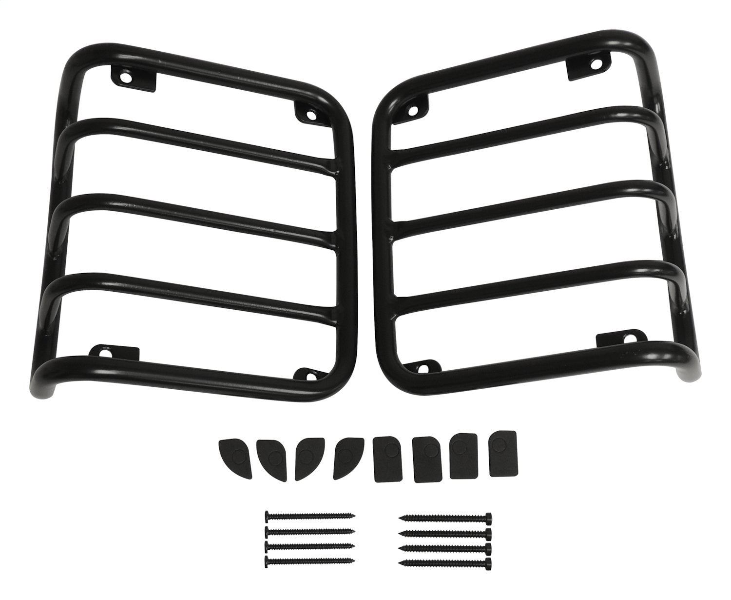 Tail Light Guard 2007-2018 JK Wrangler Black Powder Coated Stainless Steel w/2 Guards And Hardware RT Off Road