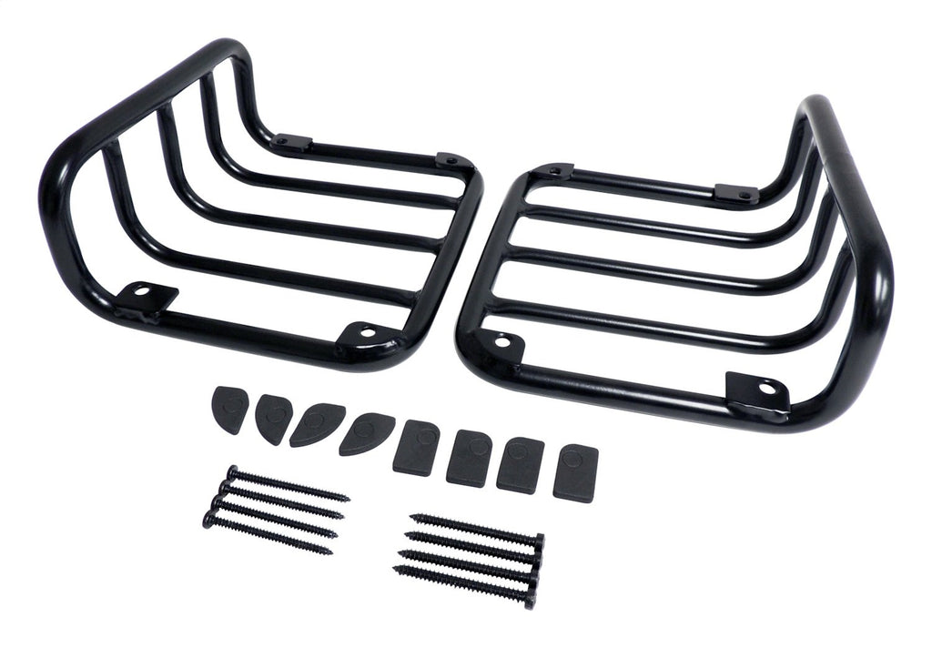 Tail Light Guard 2007-2018 JK Wrangler Black Powder Coated Stainless Steel w/2 Guards And Hardware RT Off Road
