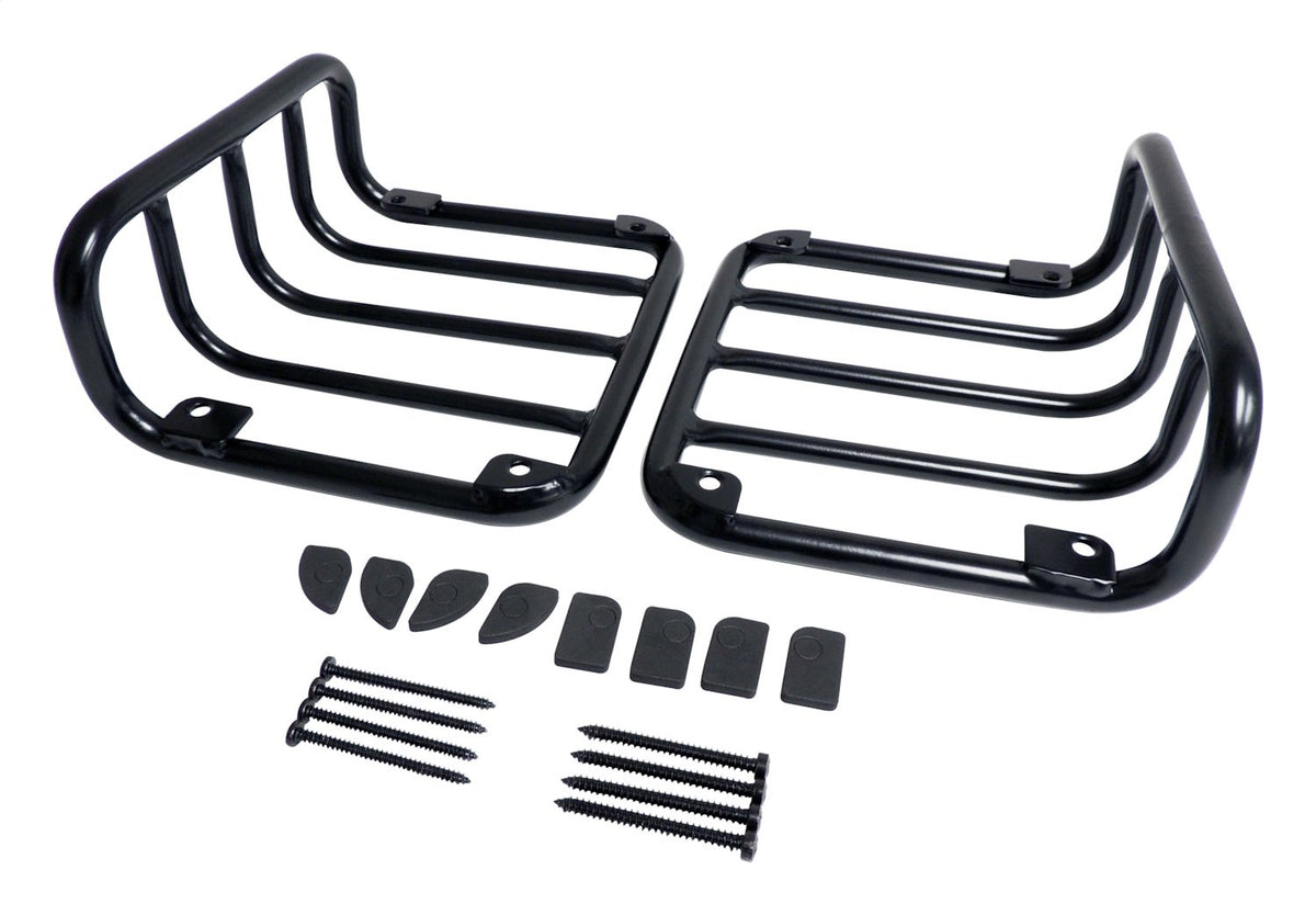 Tail Light Guard 2007-2018 JK Wrangler Black Powder Coated Stainless Steel w/2 Guards And Hardware RT Off Road