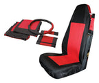 Seat Cover 1997-2002 TJ Wrangler w/2 Seat Covers/2 Seat Belt Pads/Steering Wheel Cover Black/Red RT Off Road