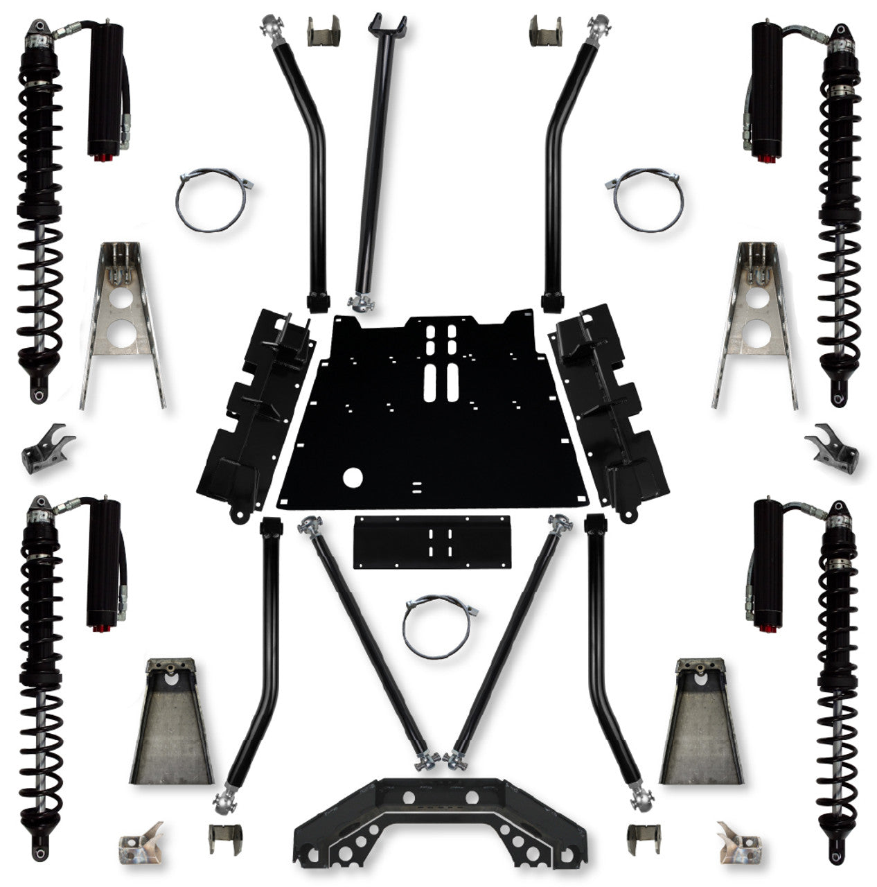 3.5 Inch X-Factor X2 Flat-Belly 5 Inch Stretch Coilover Long-Arm Suspension System For Jeep Wrangler TJ Trail Runner System Stage 2 Rock Krawler