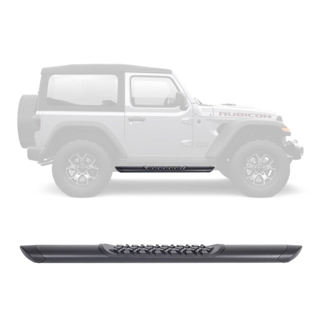 V3 Series Aluminum 5 Inch Elipse Side Steps Boards Only Textured Black For 2007-2018 Jeep Wrangler JK 2 Door Go Rhino