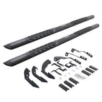 V3 Series Aluminum 5 Inch Elipse Side Steps with Mounting Brackets Textured Black 2015-2018 Silverado/Sierra 2500 HD/3500 HD Go Rhino