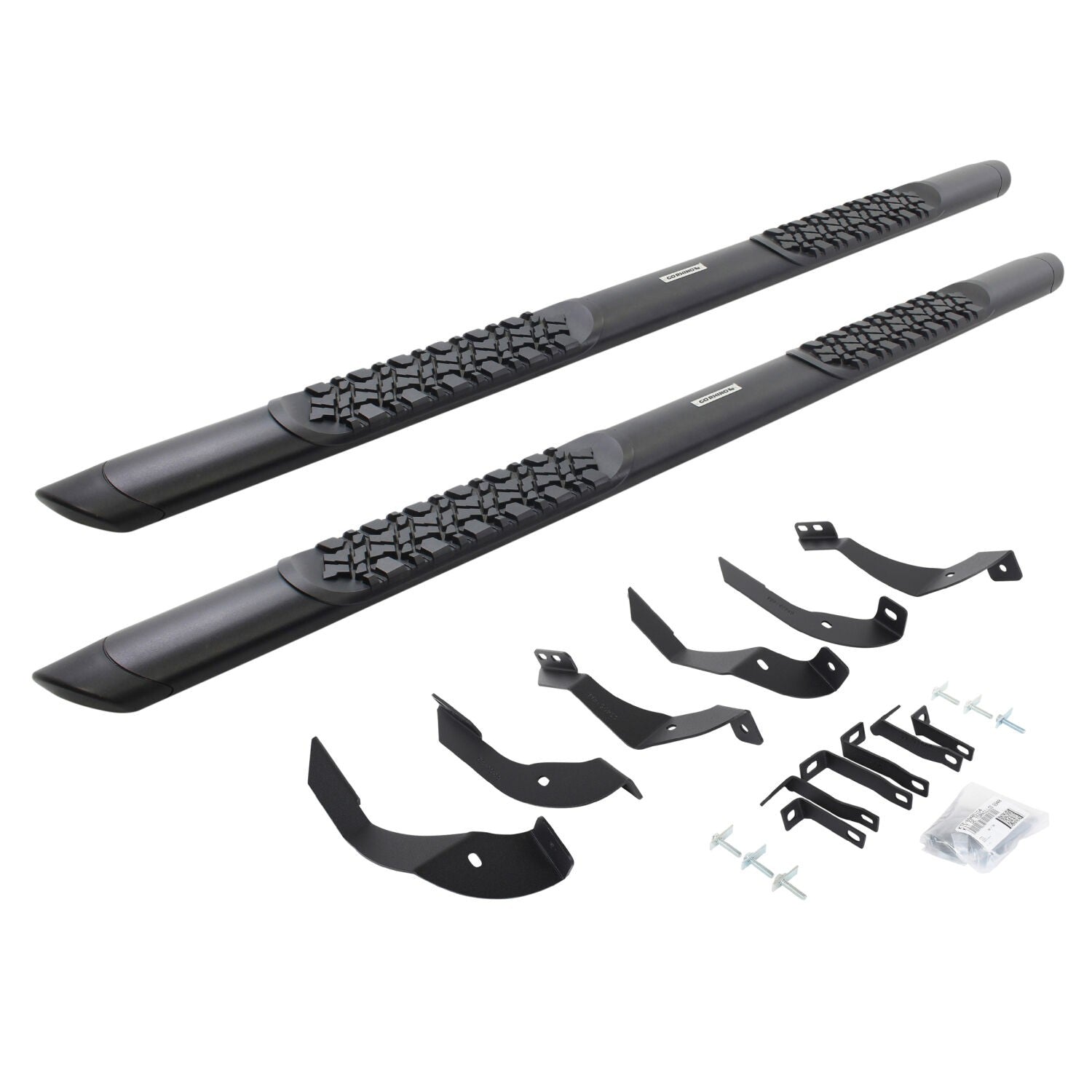 V3 Series Aluminum 5 Inch Elipse Side Steps with Mounting Brackets Textured Black 2015-2019 Silverado/Sierra 2500 HD Go Rhino