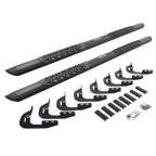 V3 Series Aluminum 5 Inch Elipse Side Steps with Mounting Brackets Textured Black 2014-2018 Silverado/Sierra 1500 2015-2018 Silverado/Sierra 2500 HD/3500 HD Extended Cab Go Rhino