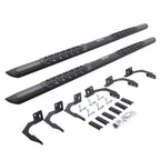 V3 Series Aluminum 5 Inch Elipse Side Steps with Mounting Brackets Textured Black 2009-2010 Dodge Ram 1500/2500/3500 Crew Cab Go Rhino