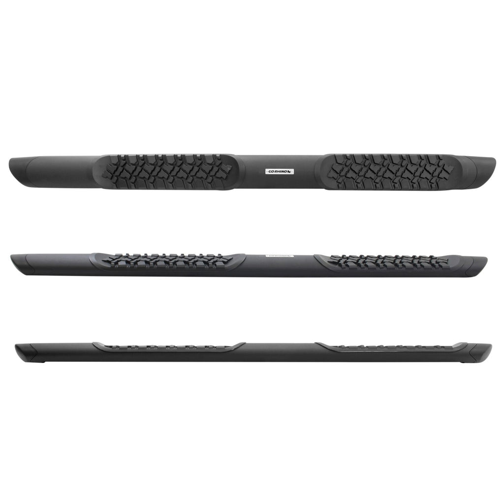 V3 Series Aluminum 5 Inch Elipse Side Steps with Mounting Brackets Textured Black 2021-2025 Ford Bronco 4 Door Go Rhino