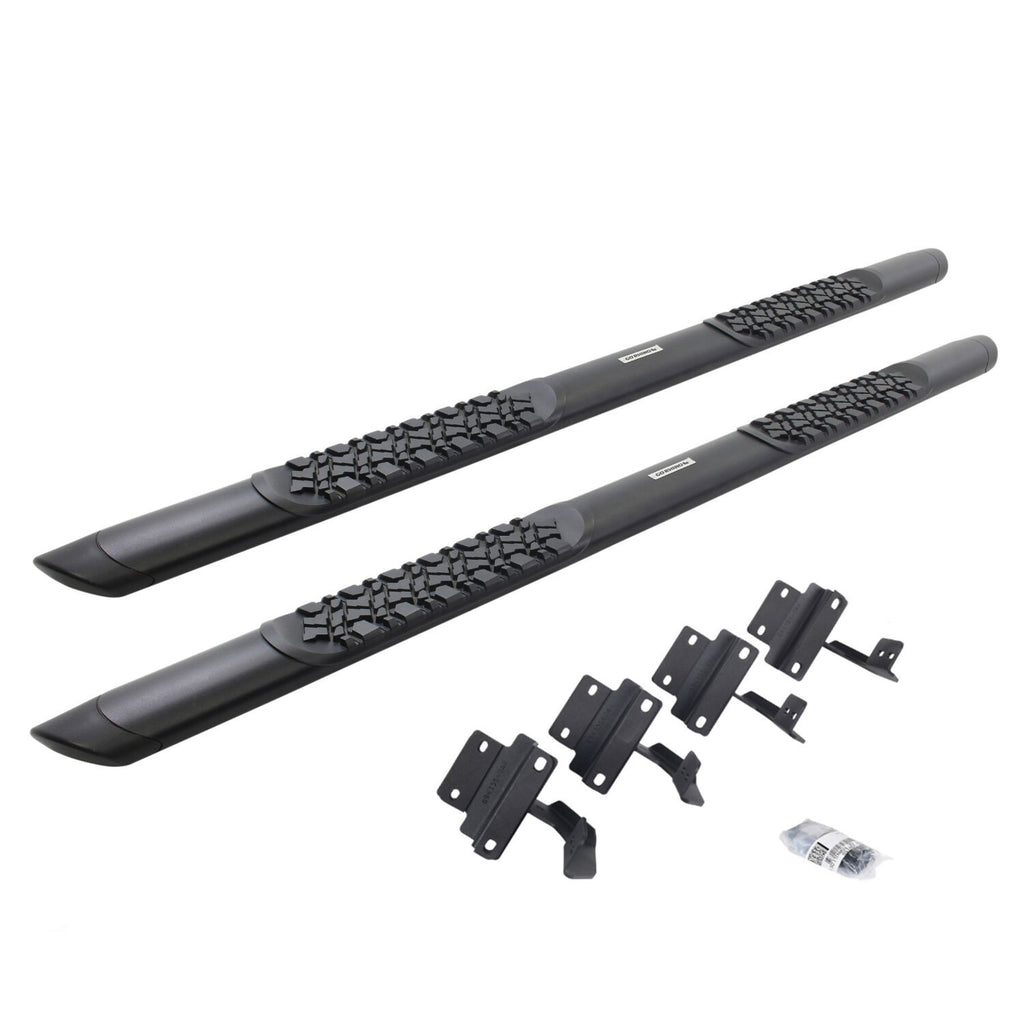 V3 Series Aluminum 5 Inch Elipse Side Steps with Mounting Brackets Textured Black 2015-2026 Ford F-150/ F-250/F-350 Extended Cab Go Rhino