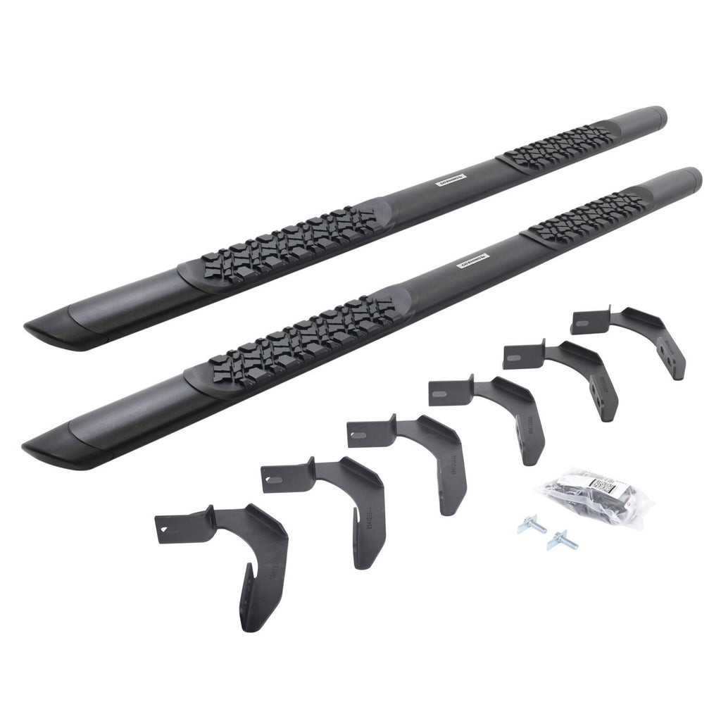V3 Series Aluminum 5 Inch Elipse Side Steps with Mounting Brackets Textured Black 2005-2026 Nissan Frontier Go Rhino