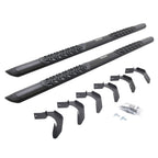 V3 Series Aluminum 5 Inch Elipse Side Steps with Mounting Brackets Textured Black 2005-2026 Nissan Frontier Go Rhino