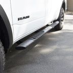 V3 Series Aluminum 5 Inch Elipse Side Steps with Mounting Brackets Textured Black 2007-2021 Toyota Tundra Crew Cab Go Rhino