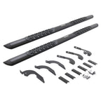 V3 Series Aluminum 5 Inch Elipse Side Steps with Mounting Brackets Textured Black 2005-2023 Toyota Tacoma Go Rhino
