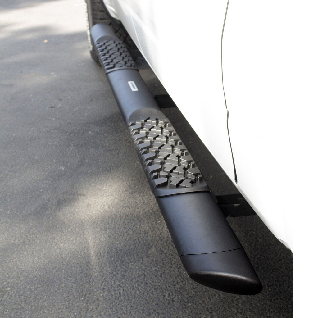 V3 Series Aluminum 5 Inch Elipse Side Steps with Mounting Brackets Textured Black 2022-2026 Toyota Tundra Crew Cab Go Rhino