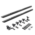 V3 Series Aluminum 5 Inch Elipse Side Steps with Mounting Brackets Textured Black For 2007-2018 Jeep Wrangler JK 4 door Go Rhino