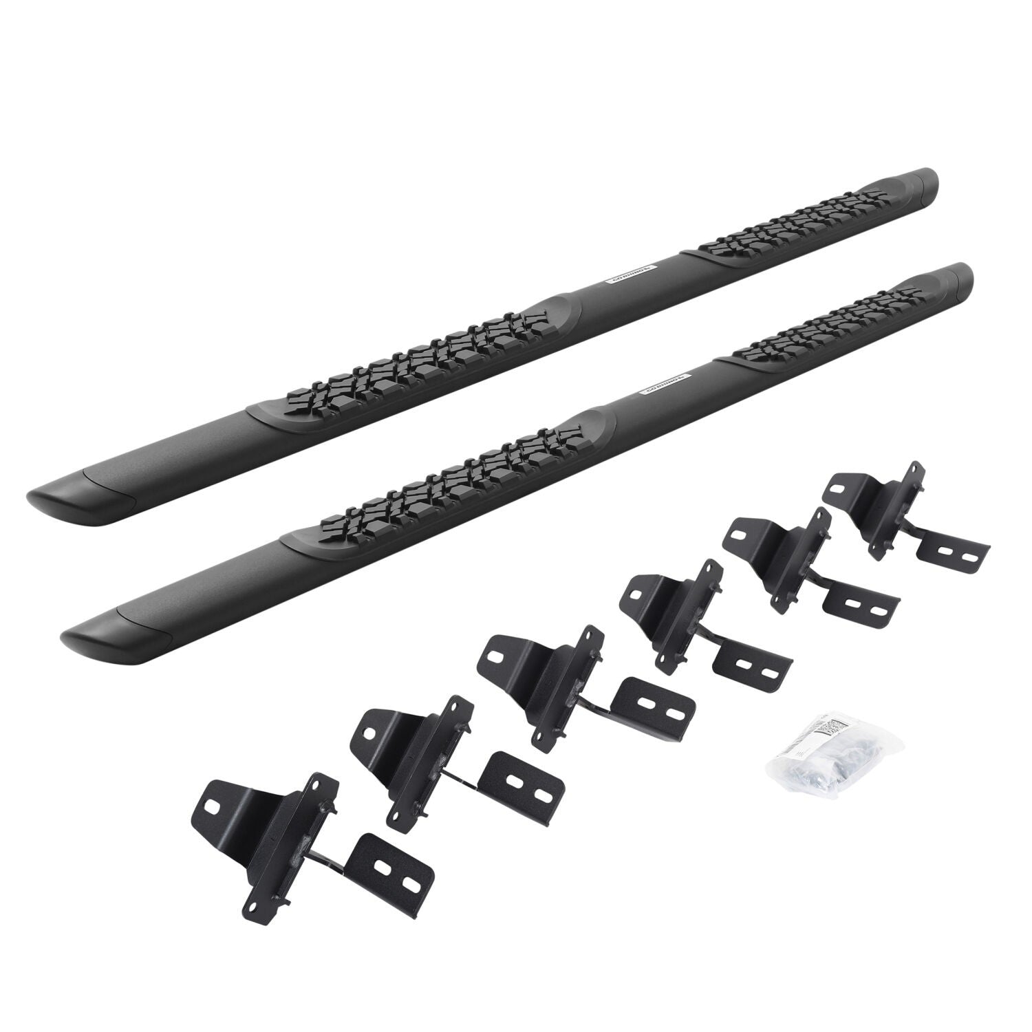V3 Series Aluminum 5 Inch Elipse Side Steps with Mounting Brackets Textured Black 2018-2026 Jeep Wrangler Go Rhino
