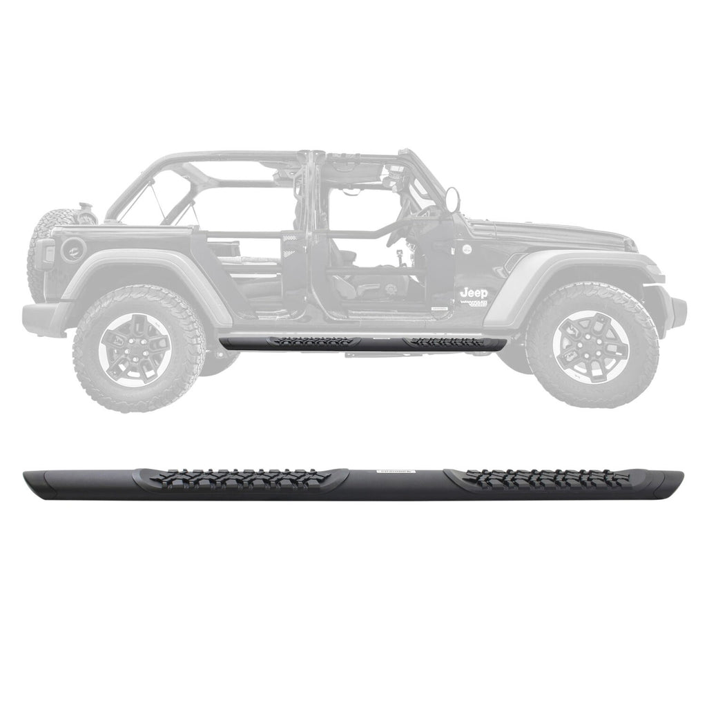 V3 Series Aluminum 5 Inch Elipse Side Steps with Mounting Brackets Textured Black 2018-2026 Jeep Wrangler Go Rhino