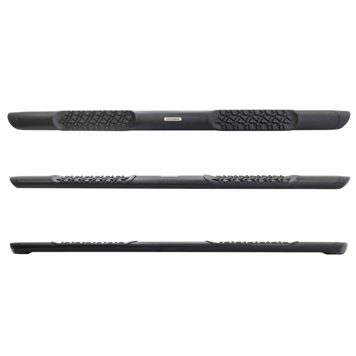 V3 Series Aluminum 5 Inch Elipse Side Steps with Mounting Brackets Textured Black 2020-2025 Jeep Gladiator Go Rhino
