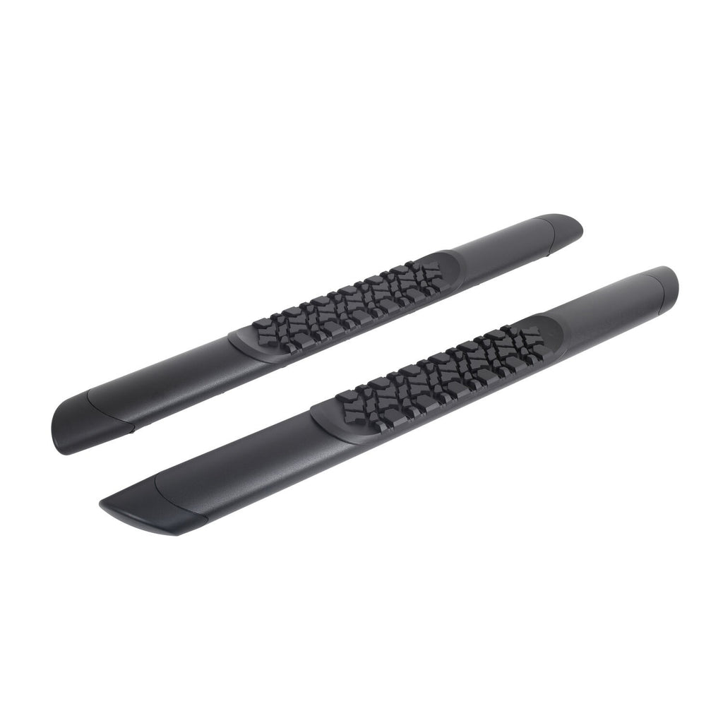 V3 Series Aluminum 5 Inch Elipse Side Steps with Mounting Brackets Textured Black For 2007-2018 Jeep Wrangler JK 2 door Go Rhino